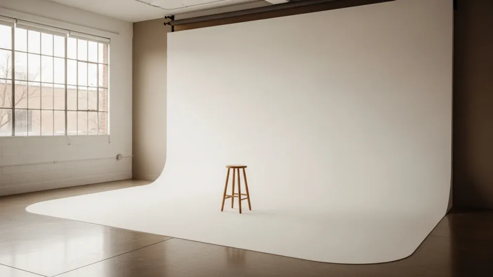 Estudio fotográfico minimalista: espacio de silencio y concentración